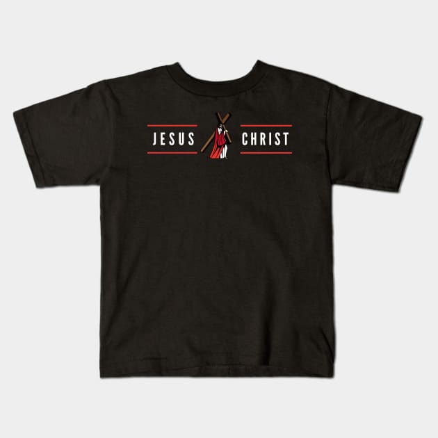 Jesus Christ Cross Kids T-Shirt by Happy - Design